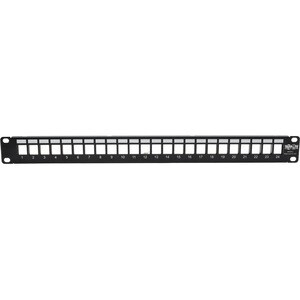 Tripp Lite 24-Port Shielded Blank Patch Panel RJ45 USB HDMI Cat5e/6 1URM TAA - 24 Port(s) - 1U High - Black - 19" Wide - R
