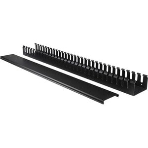 StarTech.com Vertical Cable Organizer with Finger Ducts - Vertical Cable Management Panel - Rack-Mount Cable Raceway - 0U 