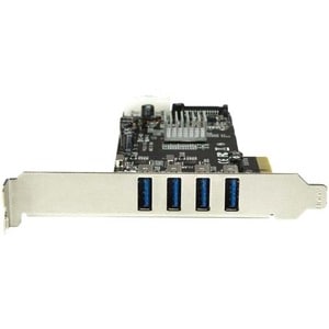 4 Port USB 3.0 PCIe Card w/ 4 Dedicated 5Gbps Channels (USB 3.1 Gen 1) - UASP - SATA / LP4 Power - PCI Express Adapter Car