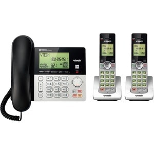 VTech CS6949-2 DECT 6.0 Standard Phone - Silver, Black - Cordless - 1 x Phone Line - 2 x Handset - Speakerphone - Answerin