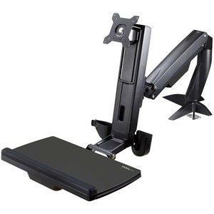 StarTech.com Brazo de Soporte de Pie y Sentado Ajustable VESA para Monitores de hasta 24 Pulgadas con Soporte para Teclado