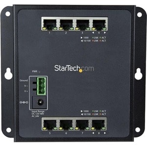 StarTech.com 8 Ports Manageable Ethernet Switch - Gigabit Ethernet - 10/100/1000Base-T - TAA Compliant - 2 Layer Supported