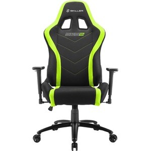 Sharkoon SKILLER SGS2 Gaming Chair - Foam, Polyurethane Foam, Steel, Fabric - Green, Black
