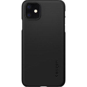 Spigen Thin Fit Case for Apple iPhone 11 Smartphone - Black - Matte - Bump Resistant, Scratch Resistant, Anti-slip - Polyc