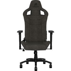 Corsair T3 RUSH Gaming Chair - Charcoal - For Gaming - Fabric, Nylon, Metal, Polyurethane Foam, Memory Foam - Black, Charcoal
