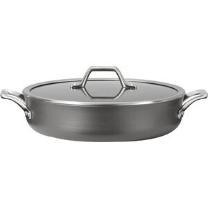 Calphalon Signature Nonstick 5-Qt. Sauteuse Pan With Cover - - Brushed Stainless Steel Handle, Hard Anodized Aluminum, Tem