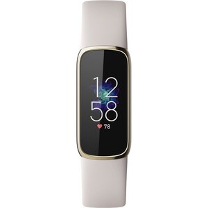 Fitbit Luxe Smart Band - Lunar White, Soft Gold Stainless Steel - Stainless Steel Case - Silicone Band - Text Messaging, P
