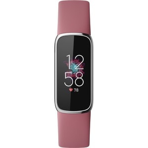 Fitbit Luxe Smart Band - Orchid, Platinum Stainless Steel - Stainless Steel Case - Silicone Band - Text Messaging, Phone, 