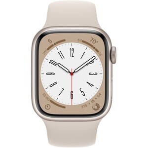 Apple Watch Series 8 GPS + Cellular 45mm Starlight Aluminium Case with Starlight Sport Band - Regular