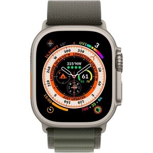Apple Watch Ultra GPS + Cellular 49mm Titanium Case with Green Alpine Loop - Medium