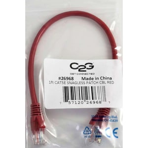 C2G-7ft Cat5e Snagless Unshielded (UTP) Network Patch Cable - Red - Category 5e for Network Device - RJ-45 Male - RJ-45 Ma