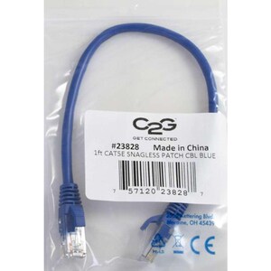 C2G 6 ft Cat5e Snagless UTP Unshielded Network Patch Cable - Blue - 6 ft Category 5e Network Cable for Network Device - Fi