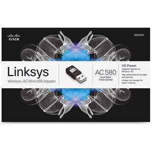 Linksys AE6000 IEEE 802.11ac Wi-Fi Adapter for Desktop Computer/Notebook - USB - 430 Mbit/s - 2.40 GHz ISM - 5 GHz UNII - 