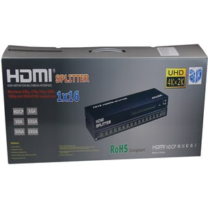 4XEM 16 Port HDMI 4K Splitter - 340 MHz to 340 MHz - 1 x HDMI In - 16 x HDMI Out