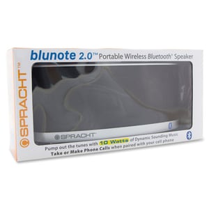 Spracht Blunote2.0 Portable Bluetooth Speaker System - 10 W RMS - Black - Battery Rechargeable - USB