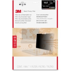 3M Privacy Filter Black, Matte - For 14" Widescreen LCD Notebook - 16:9 - Scratch Resistant, Fingerprint Resistant, Dust R