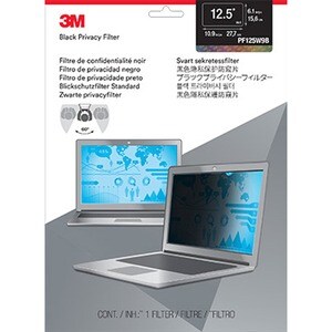 3M Privacy Filter Black, Matte - For 12.5" Widescreen LCD Notebook - 16:9 - Scratch Resistant, Fingerprint Resistant, Dust