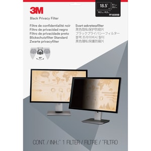 3M Privacy Filter Black, Matte - For 18.5" Widescreen LCD Monitor - 16:9 - Scratch Resistant, Fingerprint Resistant, Dust 
