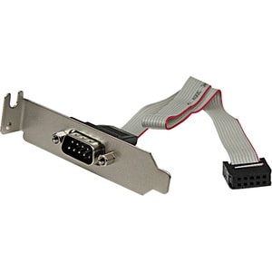 StarTech.com 9 Pin Serial Male to 10 Pin Motherboard Header LP Slot Plate - First End: 1 x 9-pin DB-9 Serial - Male - Seco