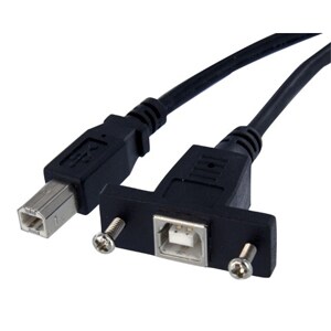 StarTech.com 30cm (1 ft.) Panel Mount USB Cable B to B - F/M - First End: 1 x USB 2.0 Type B - Male - Second End: 1 x USB 