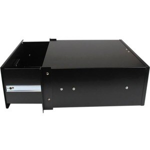 StarTech.com 4U Black Steel Storage Drawer for 19in Racks and Cabinets - 25 kg Maximum Weight Capacity