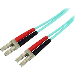 StarTech.com Cable 2m Red Multimodo Dúplex Fibra Óptica 10Gbps LC-LC 50/125 LSZH - Patch Duplex Agua Marina - Extremo Secu