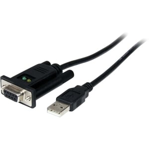 StarTech.com USB to Serial RS232 Adapter - DB9 Serial DCE Adapter Cable with FTDI - Null Modem - USB 1.1 / 2.0 - Bus-Power