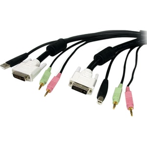 StarTech.com 4-in-1 USB DVI KVM Cable with Audio and Microphone - 6ft - 1 x Male, 2 x Mini-phone Male, 1 x Type A Female U