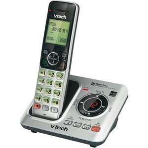 VTech CS6629 DECT 6.0 Expandable Cordless Phone with Answering System and Caller ID/Call Waiting, Silver with 1 Handset - 