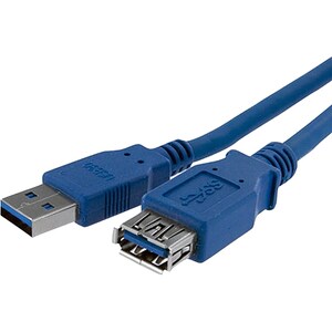 StarTech.com 1m Blue SuperSpeed USB 3.0 Extension Cable A to A - Male to Female USB 3 Extension Cable Cord 1 m - First End