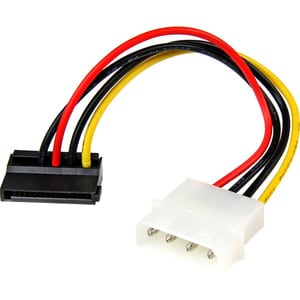 StarTech.com 15cm (6 in.) 4 Pin Molex to Left Angle SATA Power Cable Adapter - LP4 Molex to SATA Power Adapter - For SATA 
