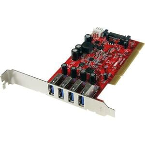 StarTech.com Scheda adattatore USB 3.0 SuperSpeed PCI a 4 porte con alimentazione SATA/SP4 - 4 Total USB Port(s) - 4 USB 3