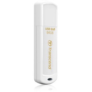 Transcend 64GB JetFlash 730 USB 3.0 Flash Drive - 64 GB - USB 3.0 - White