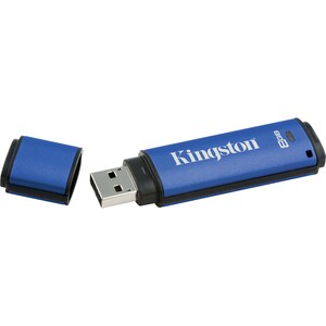 Kingston DataTraveler Vault 8 GB USB 3.0 Flash Drive - 165 MB/s Read Speed - 22 MB/s Write Speed - 5 Year Warranty