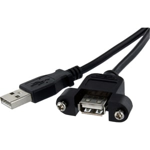 StarTech.com 91 cm Panel Mount USB Cable A to A F/M - Panel Mount USB Extension USB A-Female to A-Male Adapter Cable 3ft -