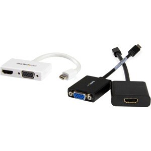 StarTech.com Adaptador Mini DP de Audio/Vídeo para Viajes - Conversor Mini DisplayPort a HDMI o VGA - 1080p Blanco - Extre