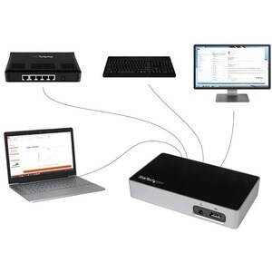 StarTech.com DVI Docking Station for Laptops - USB 3.0 - Universal Laptop Docking Station - DVI Laptop Dock - 1 Displays S