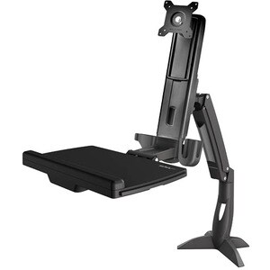 StarTech.com Brazo de Soporte de Pie y Sentado Ajustable VESA para Monitores de hasta 24 Pulgadas con Soporte para Teclado
