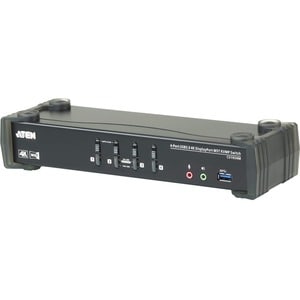 ATEN 4-Port USB 3.0 4K DisplayPort MST KVMP Switch (Cables Included)-TAA Compliant - 4 Computer(s) - 1 Local User(s) - 409