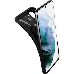 Spigen Rugged Armor Rugged Case for Samsung Galaxy S21 5G, Galaxy S21 Smartphone - Textured with Carbon Fiber - Matte Blac