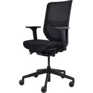 Ergotron WF Mesh Chair, with Armrests 4-D (graphite black) - Graphite Black Fabric Seat - 5-star Base - Graphite Black - A