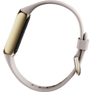 Fitbit Luxe Smart Band - Lunar White, Soft Gold Stainless Steel - Stainless Steel Case - Silicone Band - Text Messaging, P