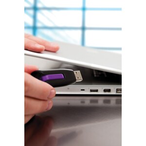Verbatim Store 'n' Go V3 USB Drive - 16 GB - USB 3.0 - 60 MB/s Read Speed - 12 MB/s Write Speed - Purple, Black - 2 Year W