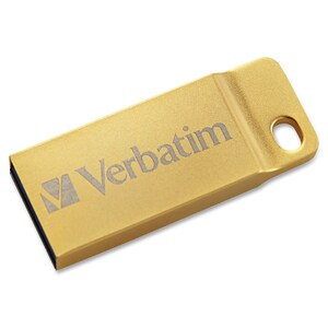 Verbatim 16GB Metal Executive USB 3.0 Flash Drive - Gold - 16 GB - USB 3.0 - Gold - Lifetime Warranty - 1 Each - TAA Compl