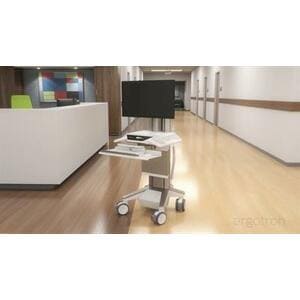 Ergotron CareFit Medical Cart - TAA Compliant - Push/Pull Handle - 17 kg Capacity - 4 Casters - 127 mm Caster Size - White