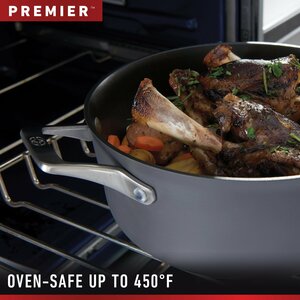 Calphalon Premier Nonstick 8.5-Qt. Dutch Oven - - Hard Anodized Aluminum, Tempered Glass Lid - Stew, Cooking, Serving - Di