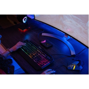 SUREFIRE KingPin Gaming Keyboard - Cable Connectivity - USB 2.0 Type A Interface - RGB LED - German - QWERTZ Layout - Memb