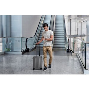 MI Travel/Luggage Case (Suitcase) Luggage - Grey - Polymer Body - 550 mm Height x 375 mm Width x 223 mm Depth