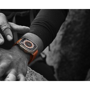 Apple Watch Ultra GPS + Cellular 49mm Titanium Case with Orange Alpine Loop - Small