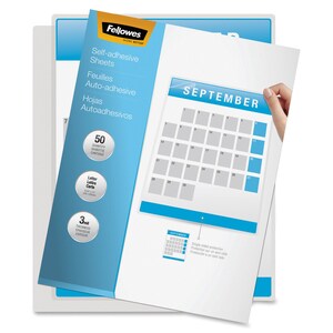 Fellowes Self Adhesive Laminating Sheets - Sheet Size Supported: Letter - Laminating Pouch/Sheet Size: 9.25" Width x 3 mil
